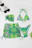 Orange Grimma Tryckt Bikini Set