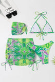 Orange Grimma Tryckt Bikini Set