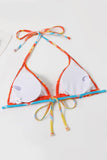 Orange Grimma Tryckt Bikini Set