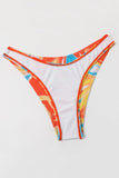 Orange Grimma Tryckt Bikini Set