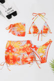 Orange Grimma Tryckt Bikini Set
