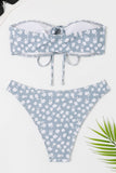 Rosa Blommig 2-Delad Tube Top Baddräkt