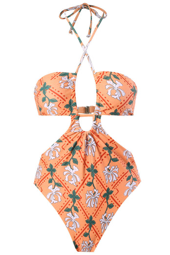 Magnethals Nyckelhål I Ett Stycke Bikini med Strandkjol