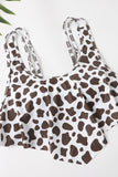 Brun Leopard Två Delar Badkläder