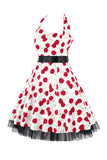Hepburn Style Grimma Tyll Svart Tryckt 1950-Tals Klänning