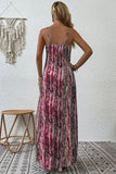 Tie-dye Spaghetti Remmar Boho Lång sommarklänning