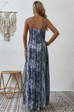 Tie-dye Spaghetti Remmar Boho Lång sommarklänning
