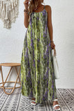Tie-dye Spaghetti Remmar Boho Lång sommarklänning