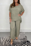 Kvinnor Mid Sleeve Pullover 2 Piece Loose Casual Suits