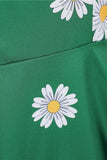 Ärmlös Blomma Tryckt Gul 1950 Tals Klänning