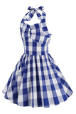 Grimma Plaid ärmlös rosa vintage flickklänningar