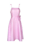 Rosa Pläd Pin Up 1950-tals klänningstillbehörsset