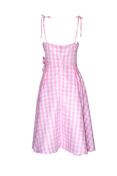 Rosa Pläd Pin Up 1950-tals klänningstillbehörsset