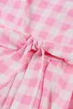 Rosa Plaid Pin Up Vintage 1950-talsklänning