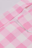 Rosa Plaid Pin Up Vintage 1950-talsklänning