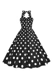 Rosa Prickar Pin Up Vintage 1950-Tals Klänning