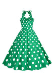 Rosa Prickar Pin Up Vintage 1950-Tals Klänning
