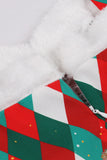 En linje Spaghetti Straps Röd Jul Vinatge Klänning