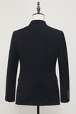 Navy Dubbelknäppt Blazer Herr