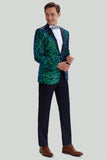 Grön Paljett Blazer Herr