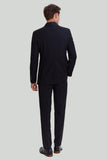 Svart 3-Delat Shawl Lapel Kostym Set