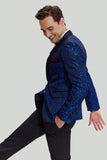 Royalblå Shawl Lapel 2-Delat Kostym Set