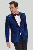Royalblå Shawl Lapel 2-Delat Kostym Set