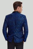 Royalblå Shawl Lapel 2-Delat Kostym Set