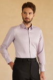 Långärmad rosa solid kostymskjorta