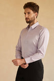 Långärmad rosa solid kostymskjorta