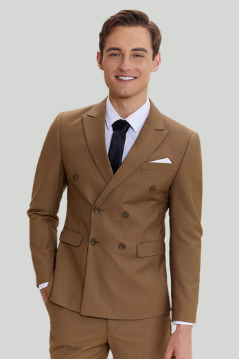 Khaki 2-Delat Slim Fit Kostym Herr