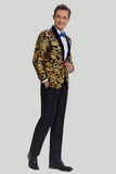 Guld Slim Fit Kostym Herr