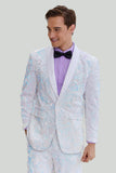 Slim Fit 2-Delat Kostym Set En Knapp Shawl Lapel Kostym Herr