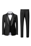 Grå Sjal Lapel 3 Stycken Kostym Herr