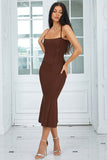 Kaffe Spaghetti Remmar Bodycon Cocktail Klänning