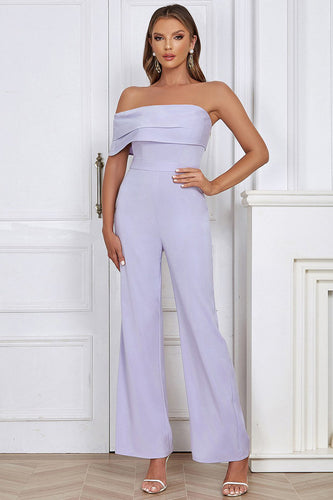 Lavendel Off the Shoulder Prom Jumpsuits