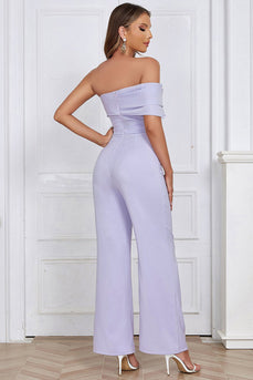 Lavendel Off the Shoulder Prom Jumpsuits