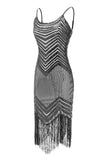 Bodycon Svart Silver Paljetter 20 Tals Klänning