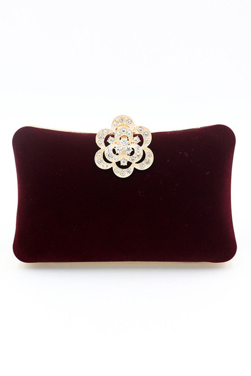 Load image into Gallery viewer, Burgundy Velvet Axelkedja Väska