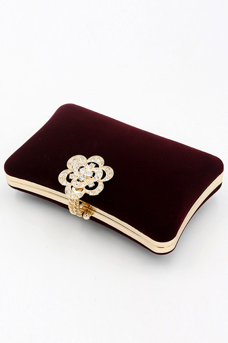 Load image into Gallery viewer, Burgundy Velvet Axelkedja Väska