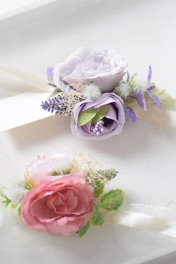 Blush Flower Wrist Corsage för bröllop