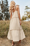 Khaki Spaghetti Remmar Sommar Boho Klänning