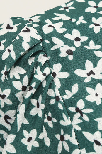 V-ringning Blommig 50 Tals Vintage Kläder