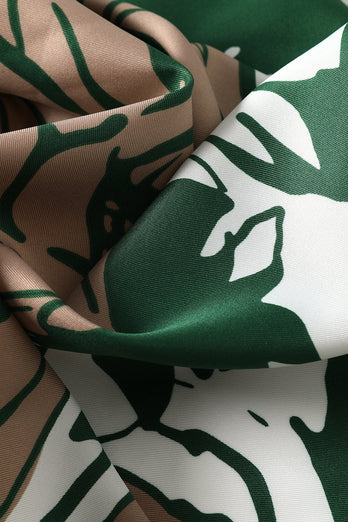 Grön fyrkantig tryckt halsduk huvudstycke