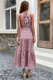 Halterneck Blommig Boho Sommarklänning