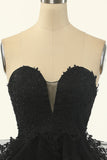 Strapless Tulle Liten Svart Klänning