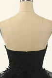 Strapless Tulle Liten Svart Klänning