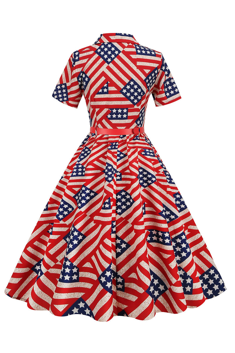 Load image into Gallery viewer, American Flag Print Vintage Kläder