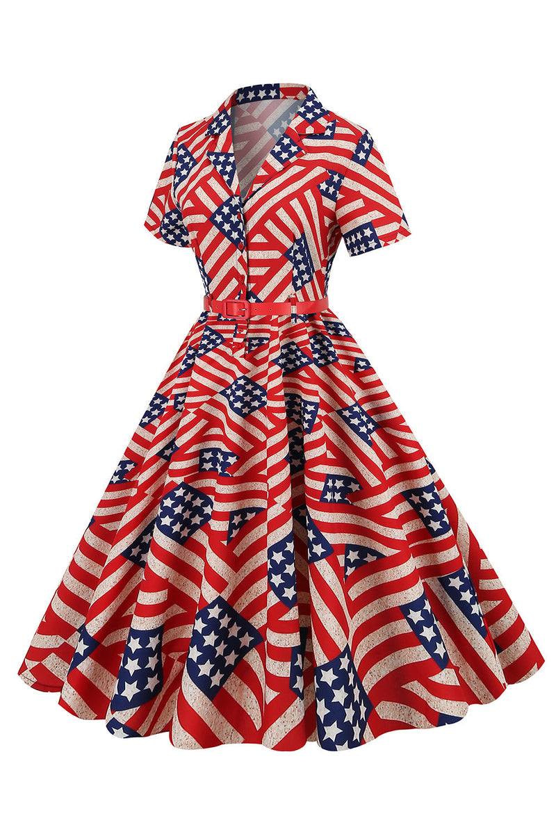 Load image into Gallery viewer, American Flag Print Vintage Kläder
