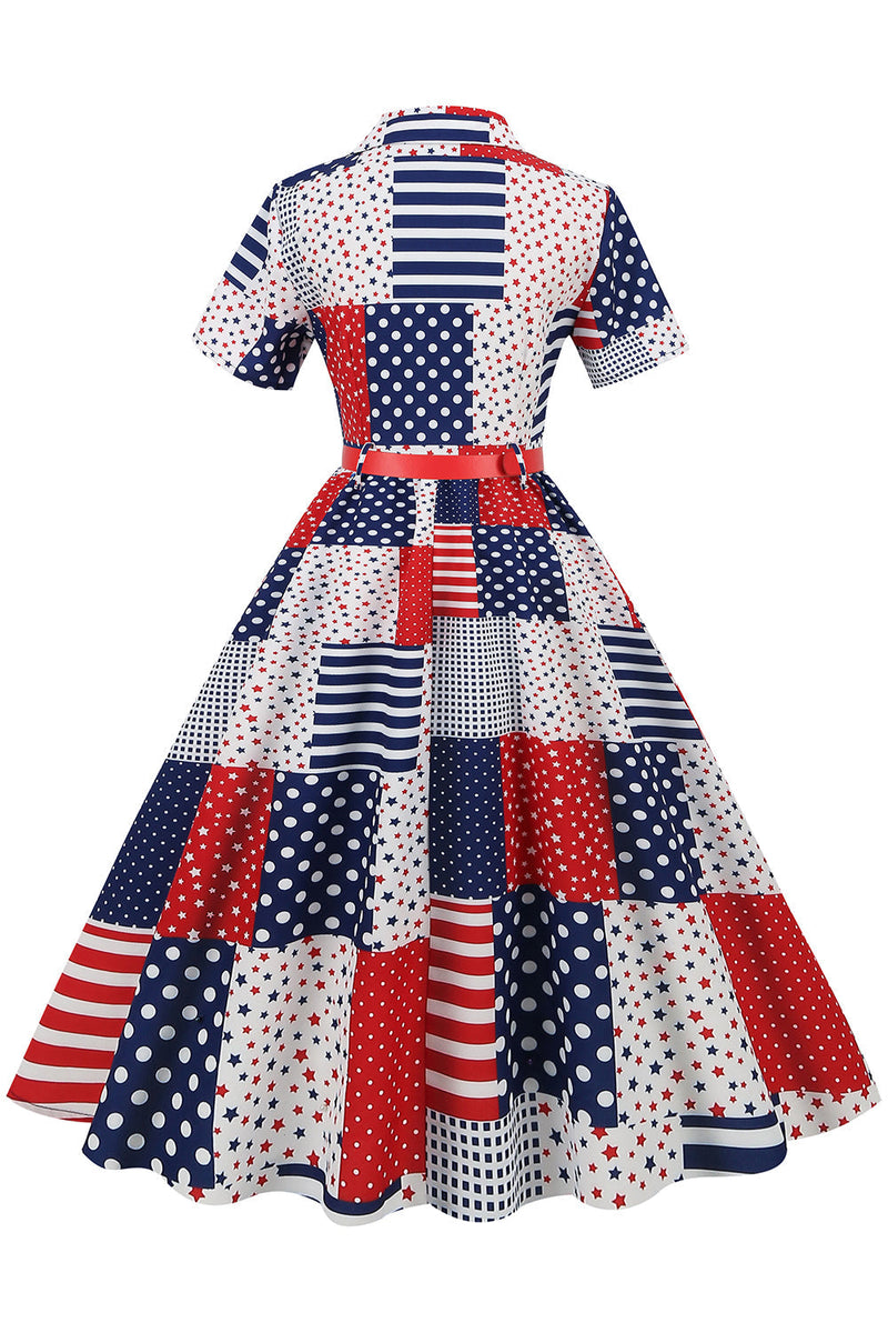 Load image into Gallery viewer, Independence Day Flag Print Vintage Kläder